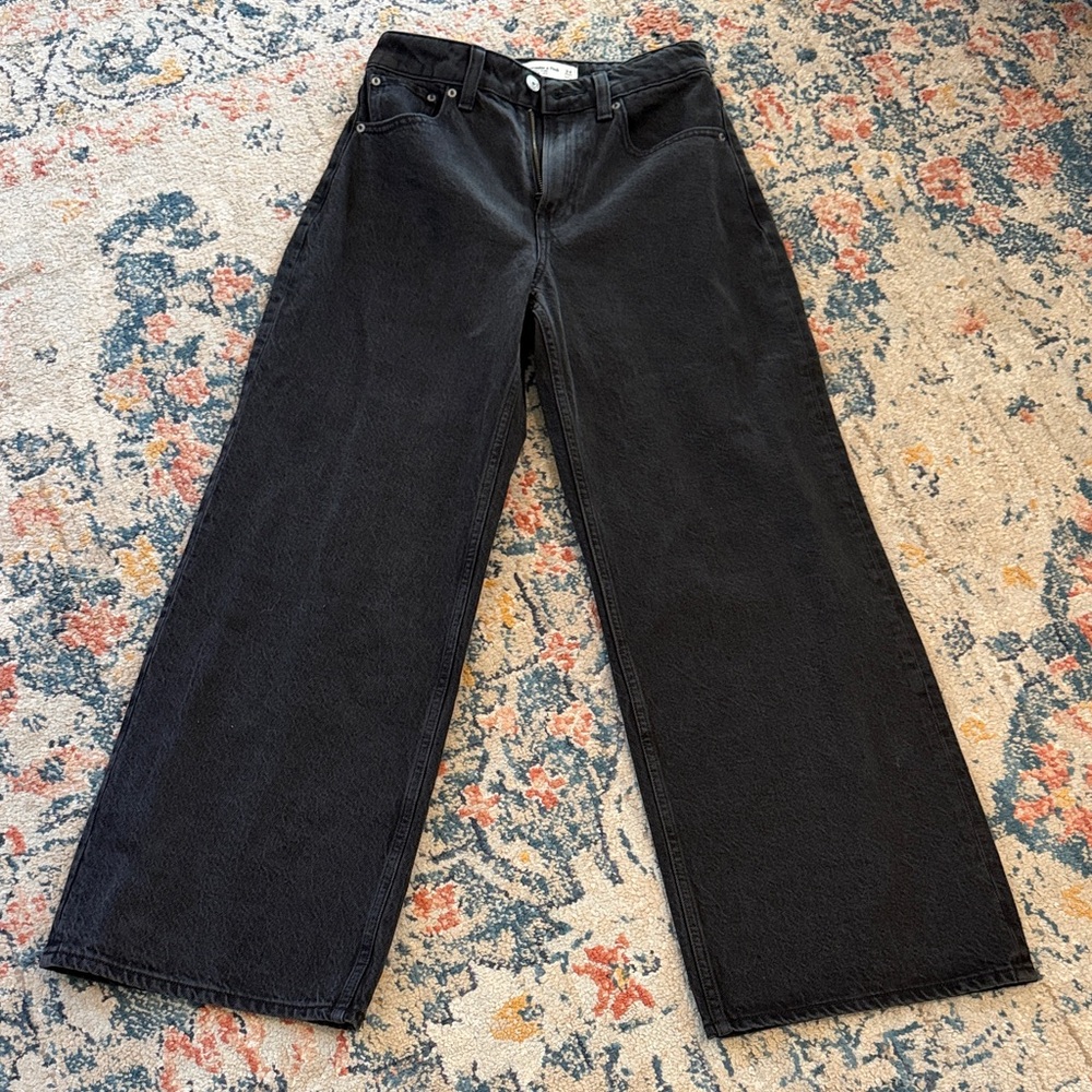 Abercrombie & Fitch Women's Black Wide Leg Jeans